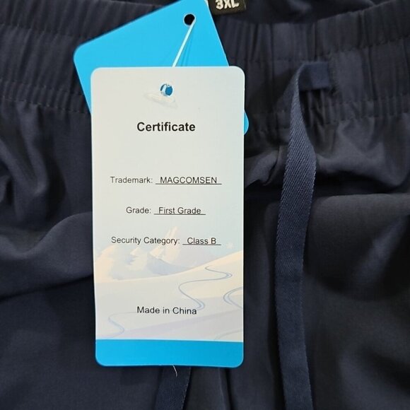 Magcomsen Men's 2XL Navy Blue Gym Shorts Quick Dry Tech Pockets Drawstring NWT - Picture 11 of 12